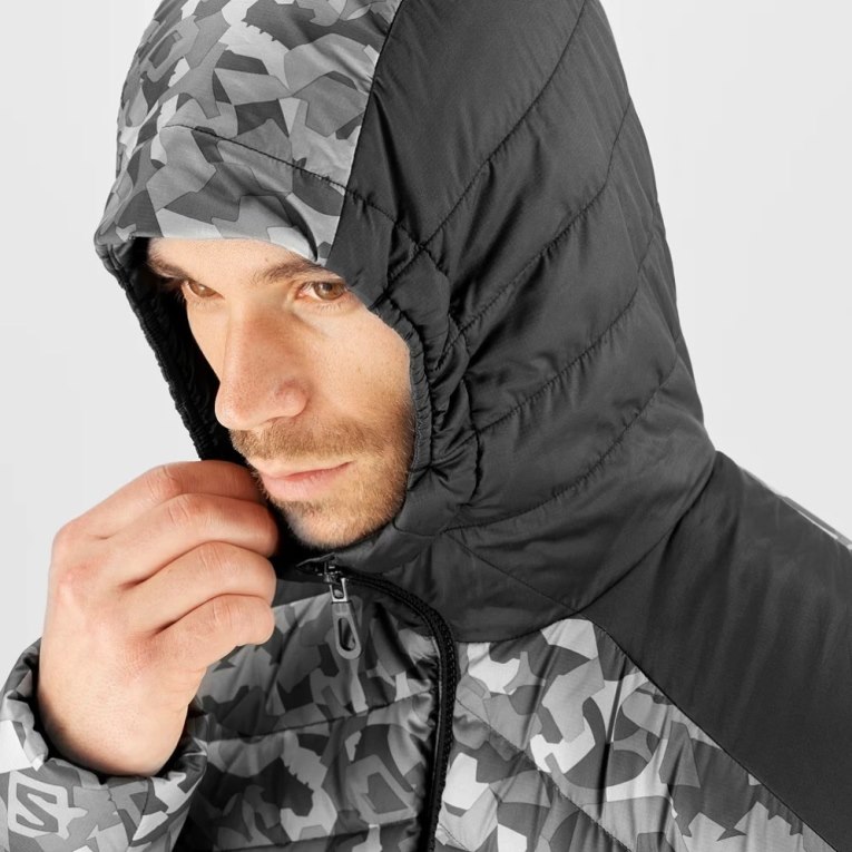 Pánské Zateplené Bundy Salomon Essential Xwarm Down Maskáčové | CZ 52CZISV